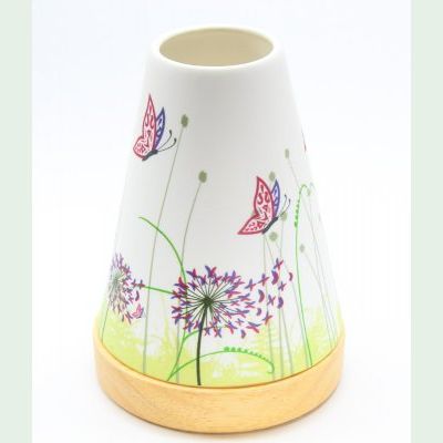 Porzellan - Windlicht, Leuchtglas, Kerzenhalter Vintage Motiv Schmetterlinge