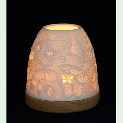Porzellan - Windlicht, Leuchtglas Mini Iglu Schmetterlinge