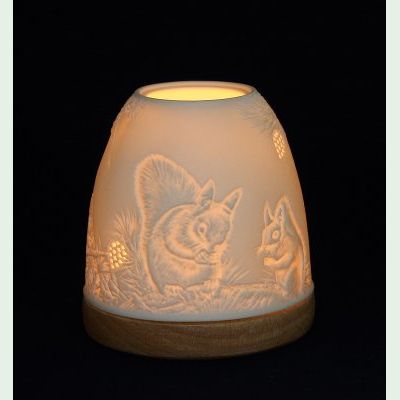 Porzellan - Windlicht, Leuchtglas Mini Iglu Eichhörnchen