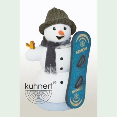 Räuchermann Schneemann mit Snowboard