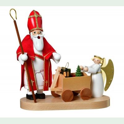 Räuchermann Heiliger St. Nikolaus mit Christkind