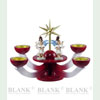 Blank - Adventsleuchter rot, mit Teelichthalter und 4 Engeln