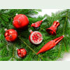 Christbaumkugeln rot, Ochsenblut mit Tropfenmuster 4 cm 7 Stück-Bild 1