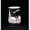 Windlicht, Leuchtglas Twinkle Motiv Winterdorf Weihnachtsmann klein <b><i>LED</i></b>-Bild 1