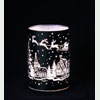 Windlicht, Leuchtglas Twinkle Motiv Winterdorf Weihnachtsmann klein <b><i>LED</i></b>