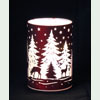 Windlicht, Leuchtglas Twinkle rot Motiv Wald klein <b><i>LED</i></b>-Bild 1