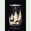 Windlicht, Leuchtglas Twinkle Motiv Wald mittelgross <b><i>LED</i></b>
