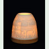 Porzellan - Windlicht, Leuchtglas Mini Iglu Leuchtturm / Schafe-Bild 1