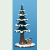Hubrig - großer Winterbaum mit Holzstapel